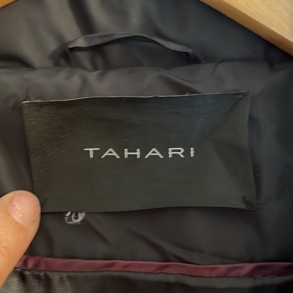 ❤️Tahari winter down puffer jacket women’s black statement collar - Picture 3 of 16